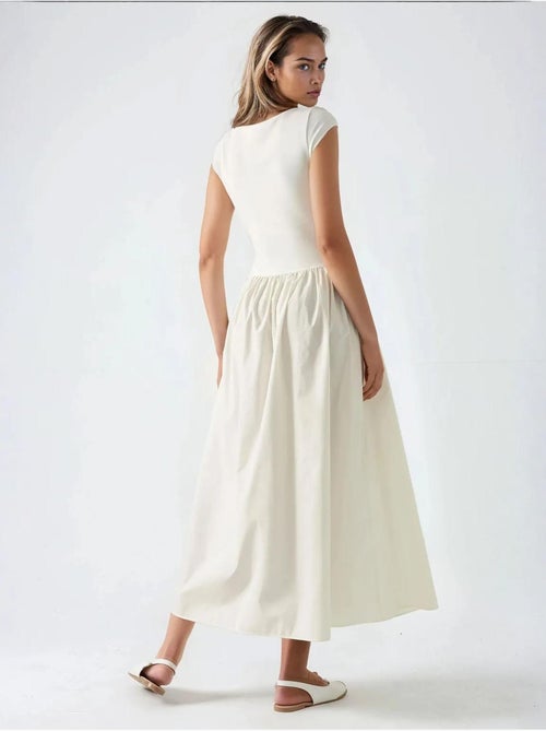 Vestido midi contrastante hiccup - Kiabi Vestido midi contrastante hiccup - Kiabi