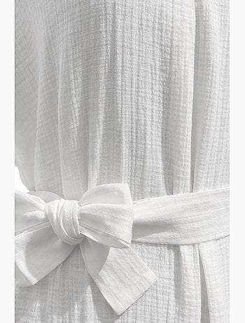 Vestido midi cruzado com cinto e manga curta mixray