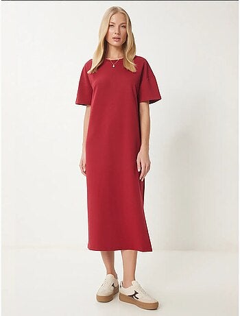Vestido midi de algodão com racha istanbul