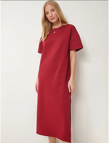 Vestido midi de algodão com racha istanbul