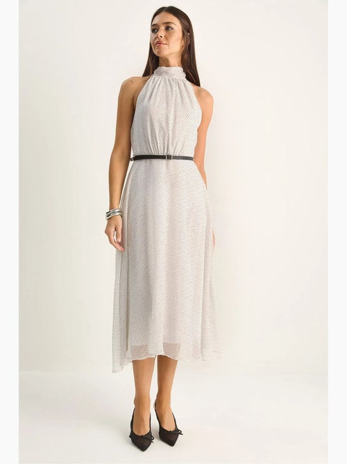 Vestido midi de bolinhas com gola halter lucci - Kiabi Vestido midi de bolinhas com gola halter lucci - Kiabi