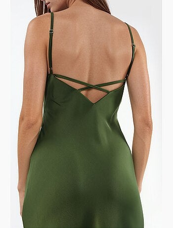 Vestido midi de cetim hiccup