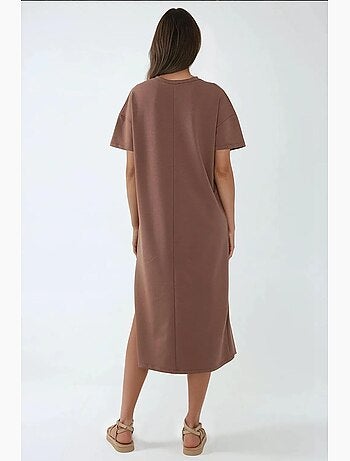 Vestido midi de corte descontraído com gola redonda hiccup