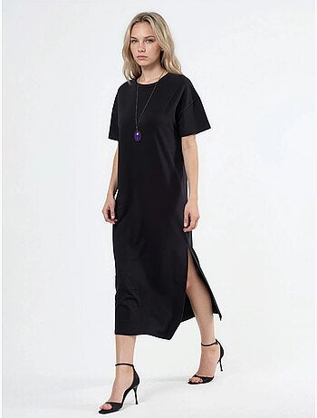 Vestido midi de corte descontraído com gola redonda hiccup
