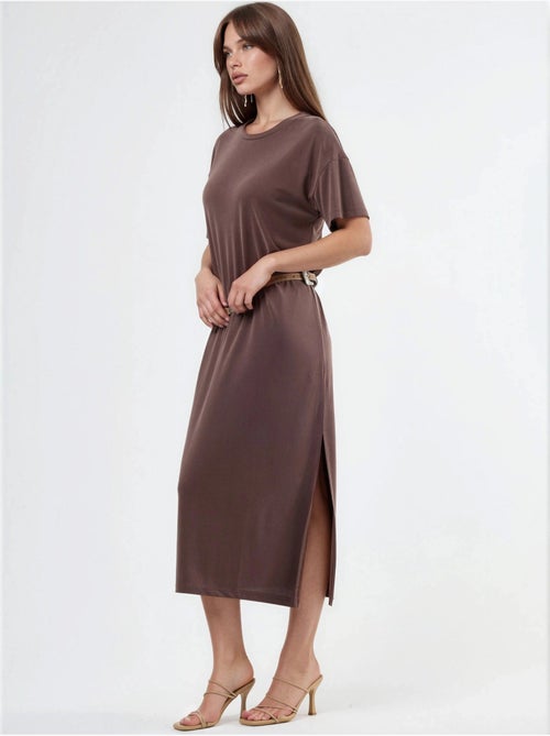 Vestido midi de corte relaxed hiccup - Kiabi Vestido midi de corte relaxed hiccup - Kiabi