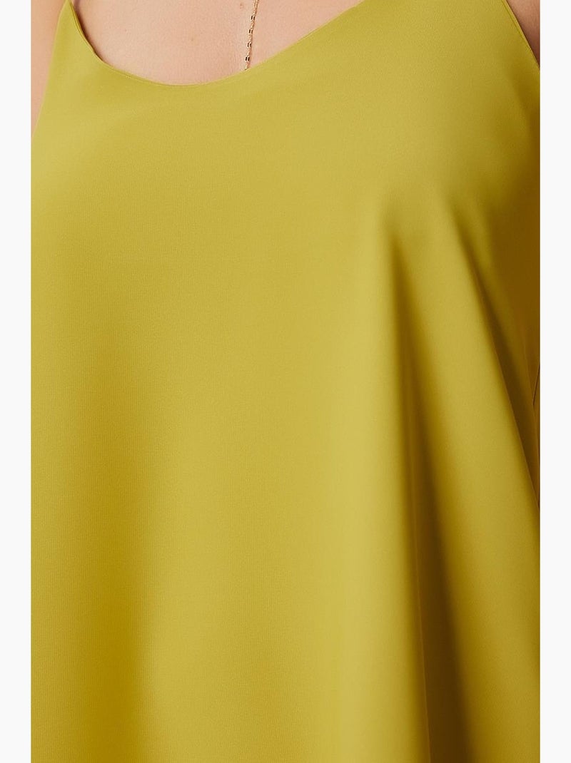 Vestido midi de corte solto com decote em u istanbul Verde - Kiabi