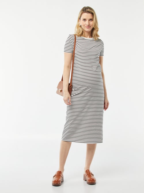 Vestido midi de grávida com corte adaptado - Kiabi