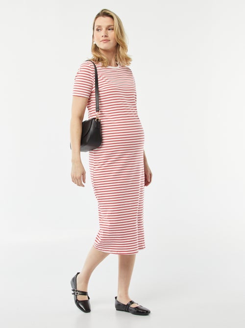Vestido midi de grávida com corte adaptado - Kiabi