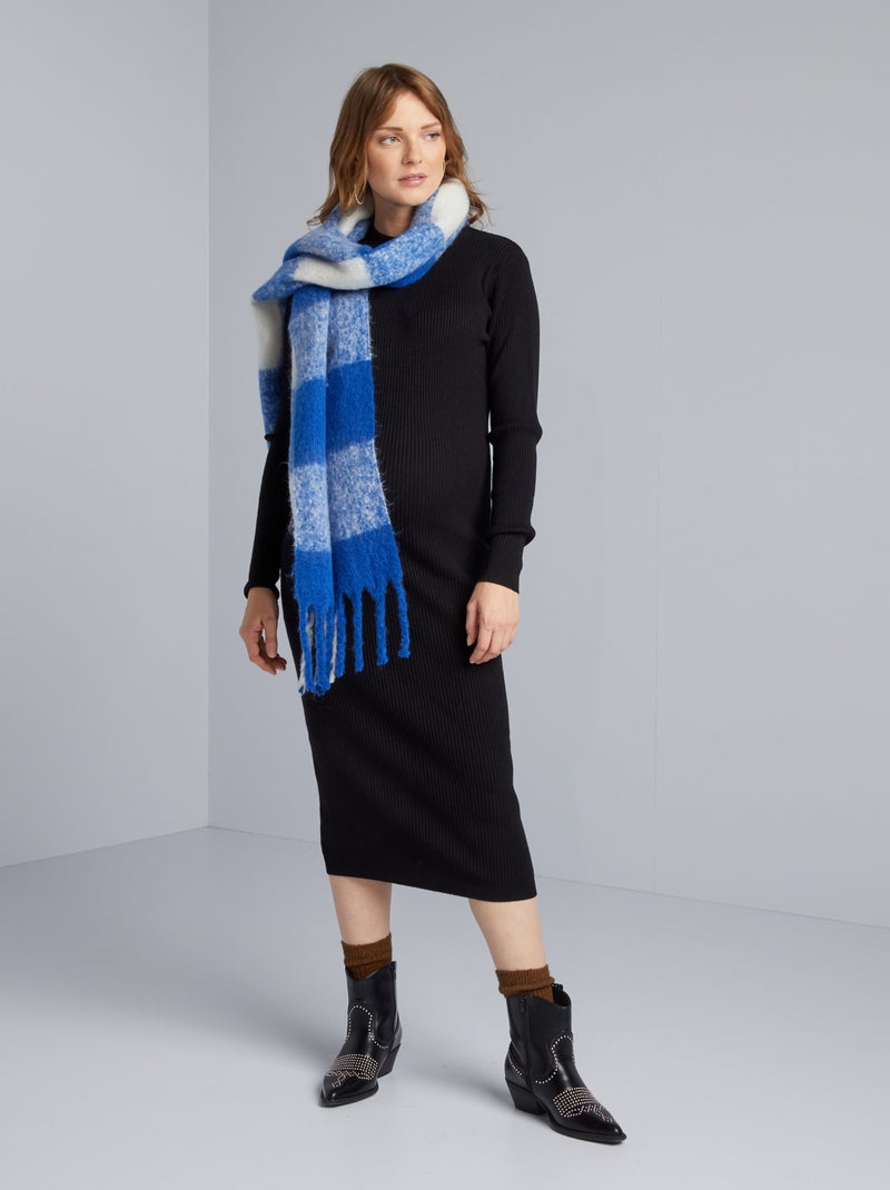 Vestido midi de grávida de gola alta PRETO - Kiabi