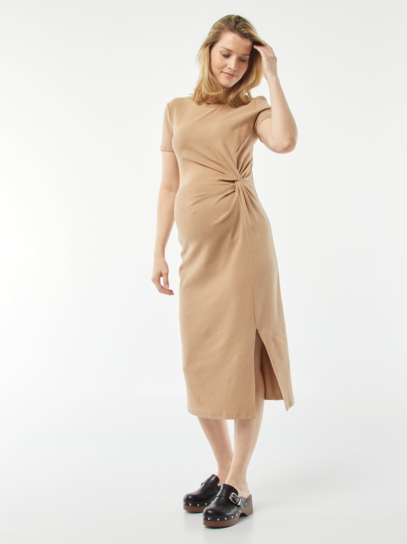 Vestido midi de gravidez BEGE - Kiabi