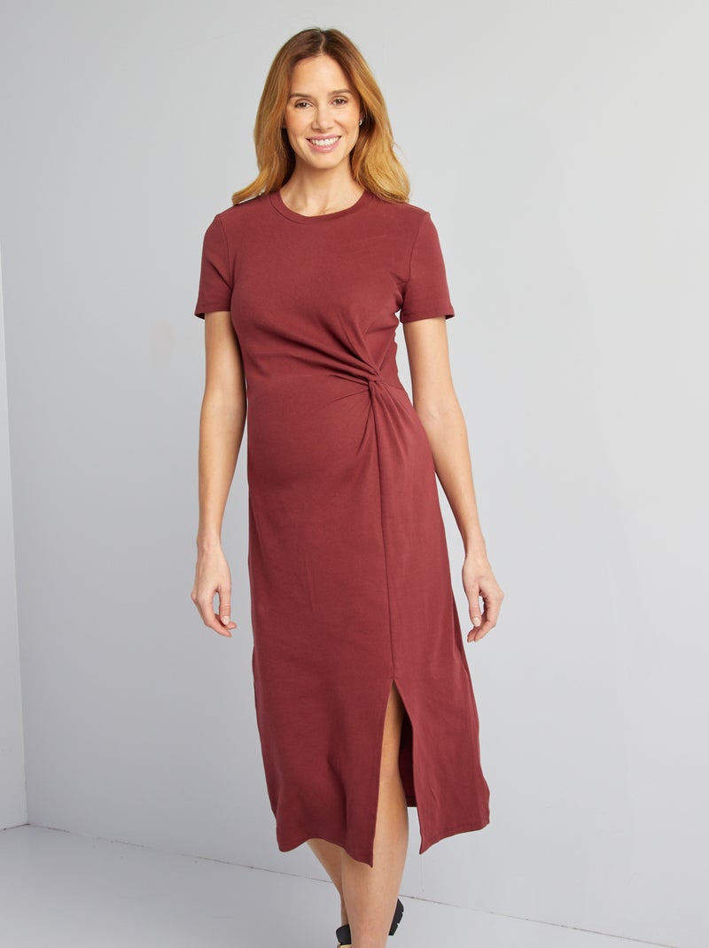 Vestido midi de gravidez VERMELHO - Kiabi