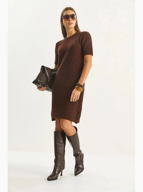 Vestido midi de malha com decote redondo lucci - Kiabi Vestido midi de malha com decote redondo lucci - Kiabi