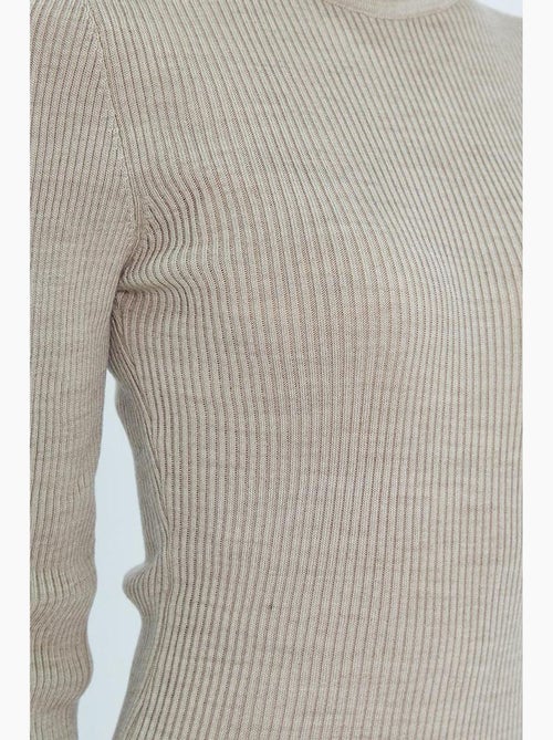 Vestido midi de malha com gola alta e racha mixray - Kiabi Vestido midi de malha com gola alta e racha mixray - Kiabi