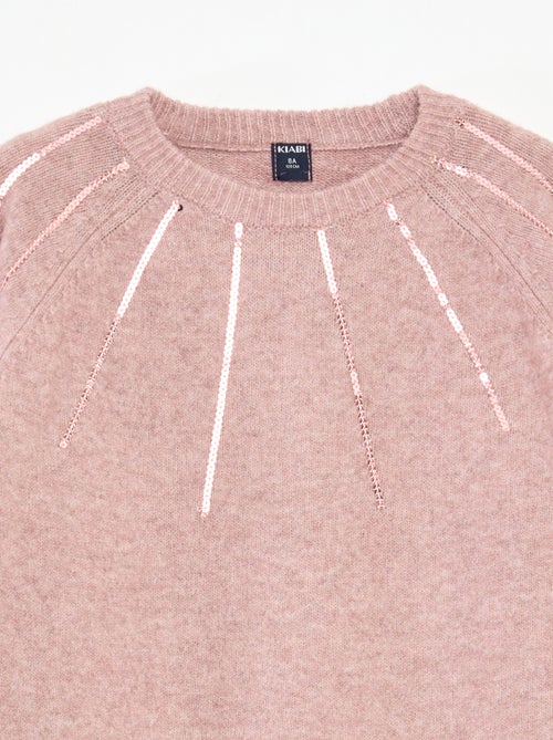 Vestido midi de malha com lantejoulas - Kiabi