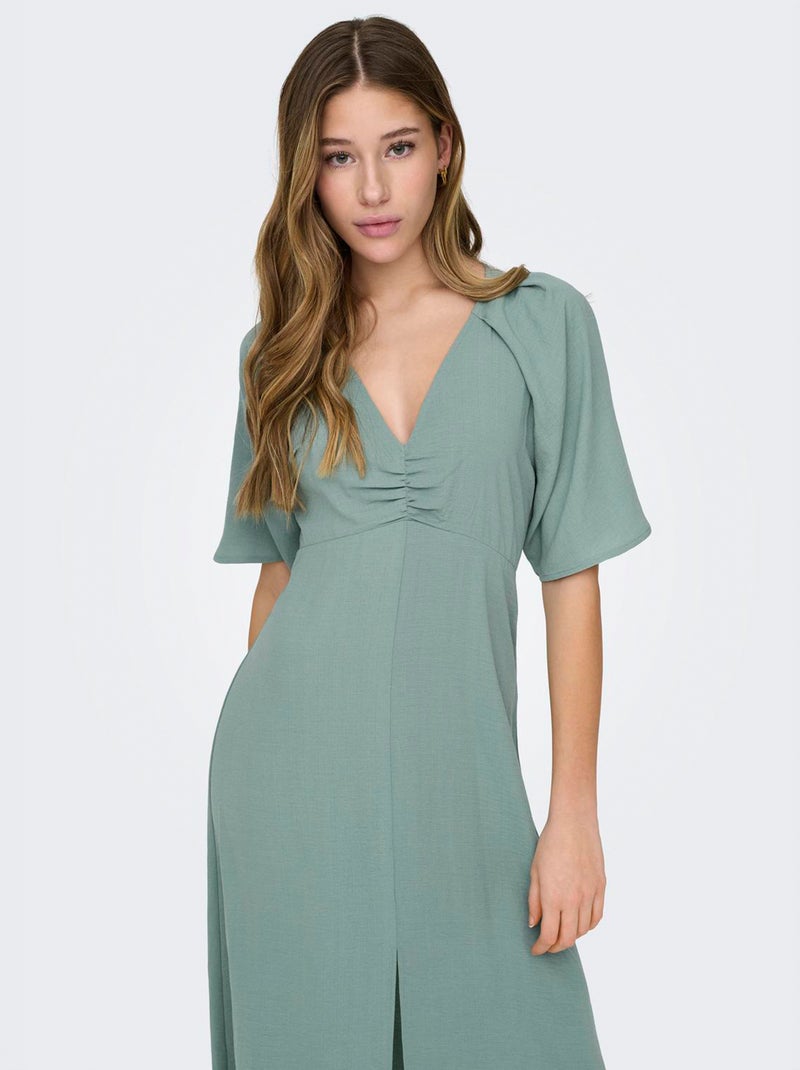Vestido midi de manga curta 'JDY' VERDE - Kiabi