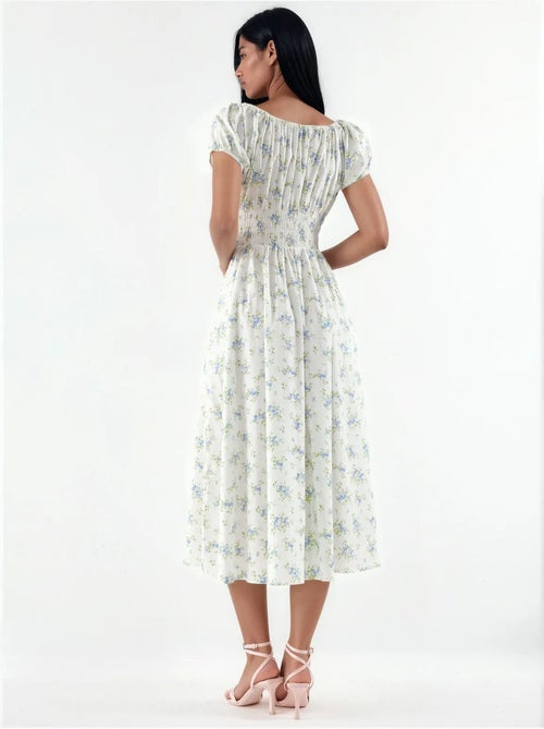 Vestido midi de popelina de algodão floral busem - Kiabi Vestido midi de popelina de algodão floral busem - Kiabi
