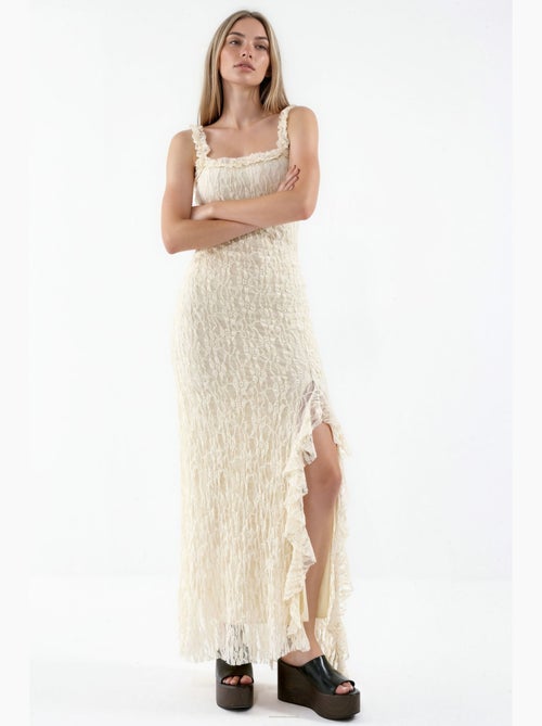 Vestido midi de renda hiccup - Kiabi