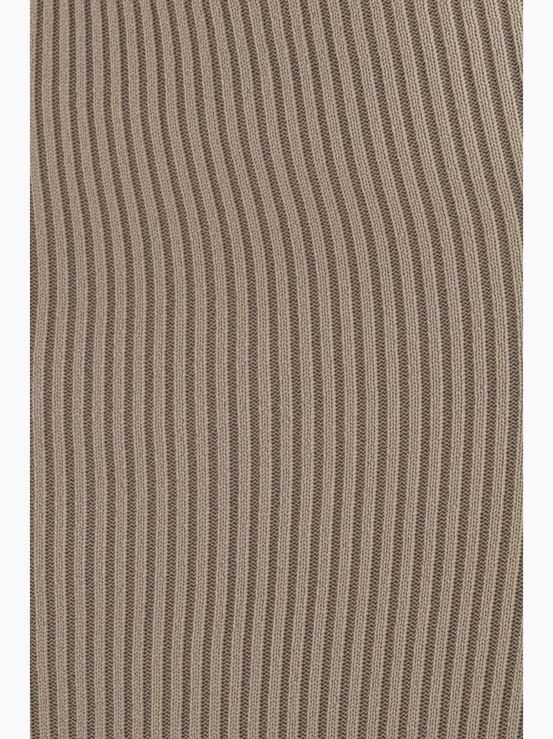 Vestido midi de um ombro só com recorte lateral hiccup Bege natural - Kiabi