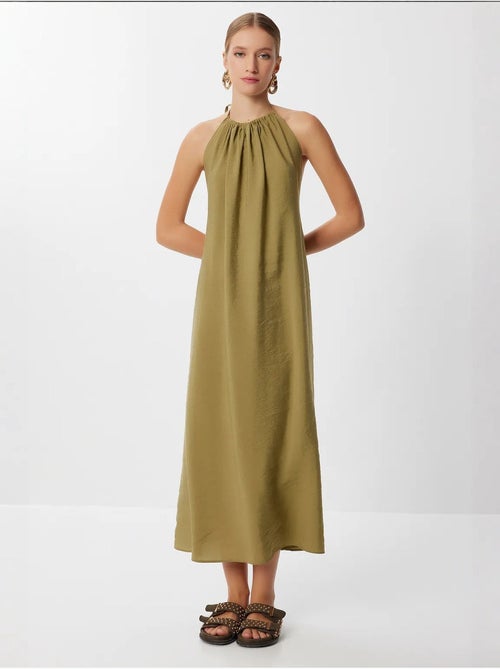 Vestido midi drapeado com decote halter istanbul - Kiabi Vestido midi drapeado com decote halter istanbul - Kiabi