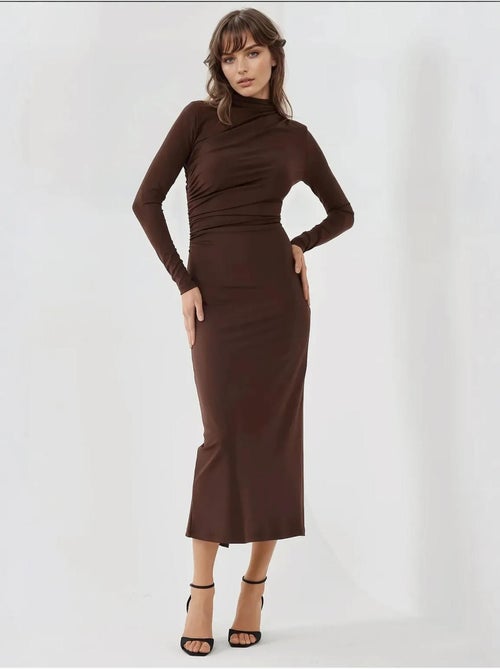 Vestido midi drapeado justo - Kiabi Vestido midi drapeado justo - Kiabi
