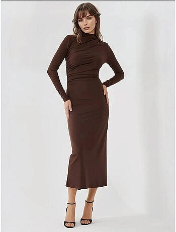 Vestido midi drapeado justo hiccup