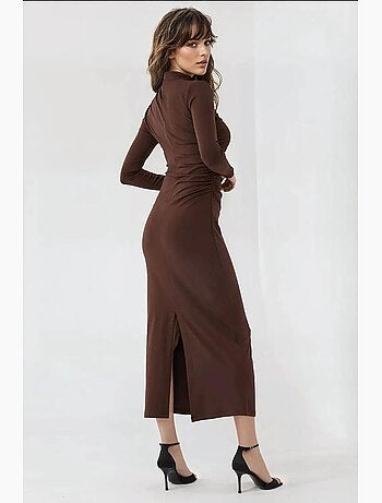 Vestido midi drapeado justo hiccup