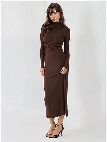 Vestido midi drapeado justo hiccup
