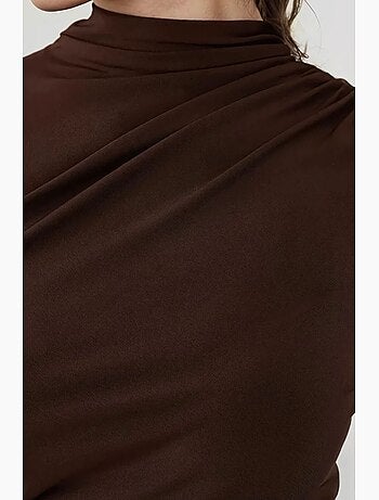 Vestido midi drapeado justo hiccup