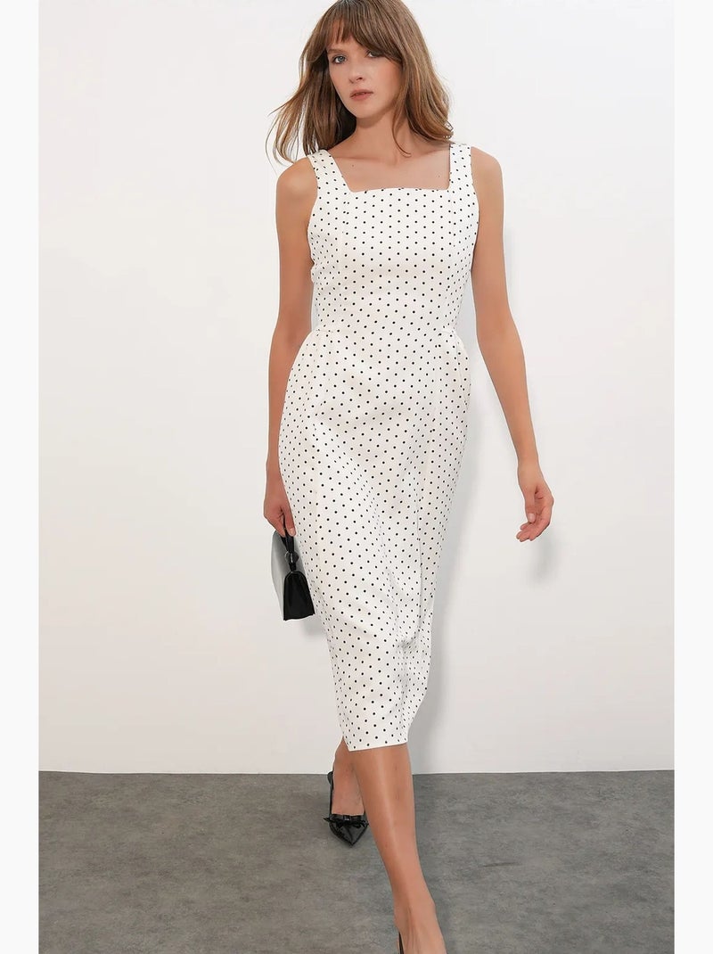Vestido midi em a com bolinhas bdart Branco sujo - Kiabi