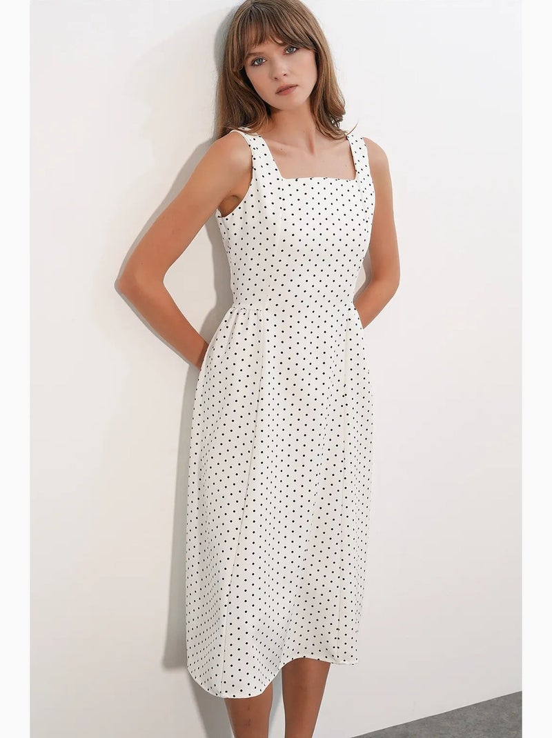 Vestido midi em a com bolinhas bdart Branco sujo - Kiabi