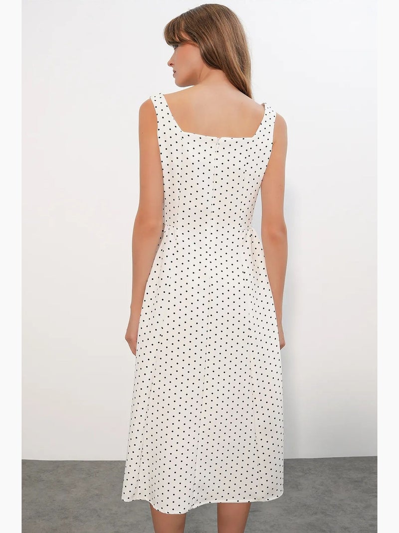 Vestido midi em a com bolinhas bdart Branco sujo - Kiabi