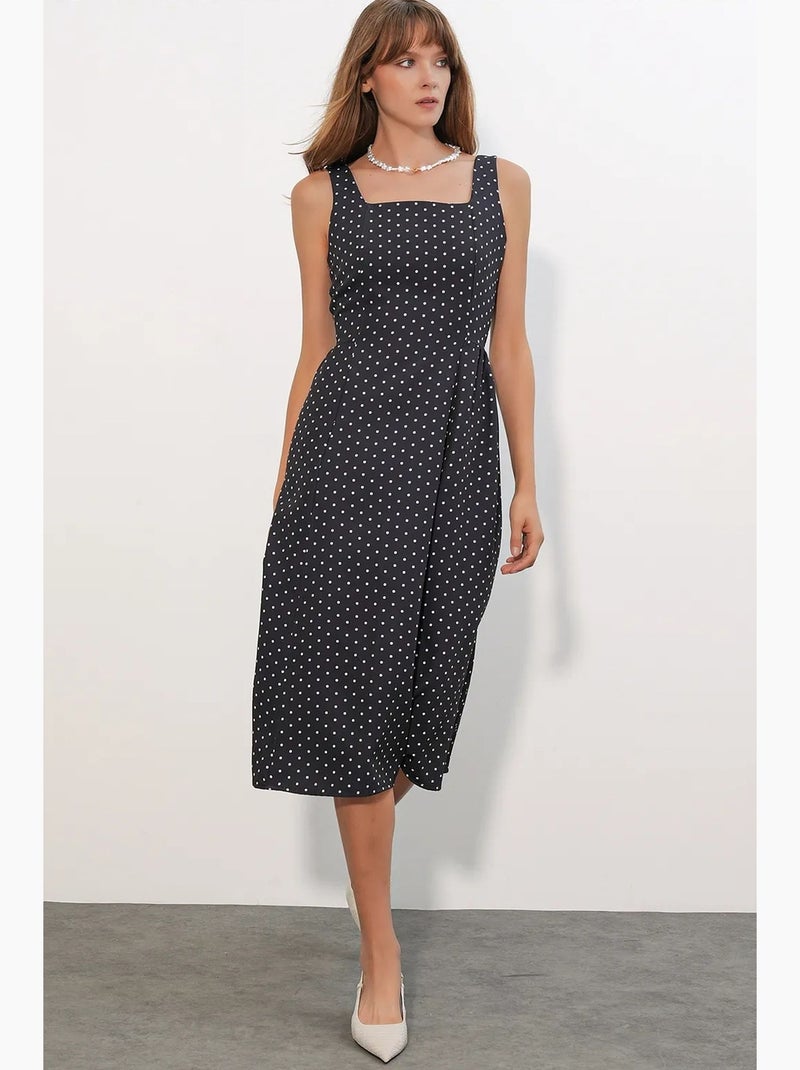 Vestido midi em a com bolinhas bdart Preto - Kiabi