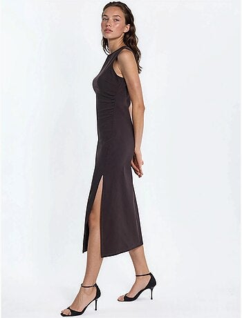 Vestido midi em bengaline sem mangas hiccup