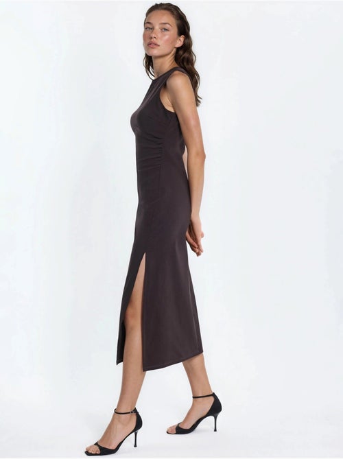 Vestido midi em bengaline sem mangas hiccup - Kiabi Vestido midi em bengaline sem mangas hiccup - Kiabi