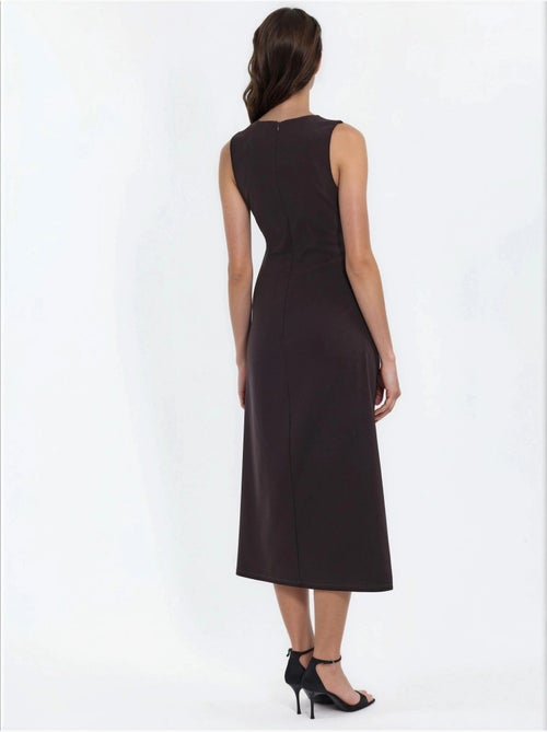 Vestido midi em bengaline sem mangas hiccup - Kiabi Vestido midi em bengaline sem mangas hiccup - Kiabi