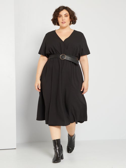 Vestido midi em crepe - Kiabi