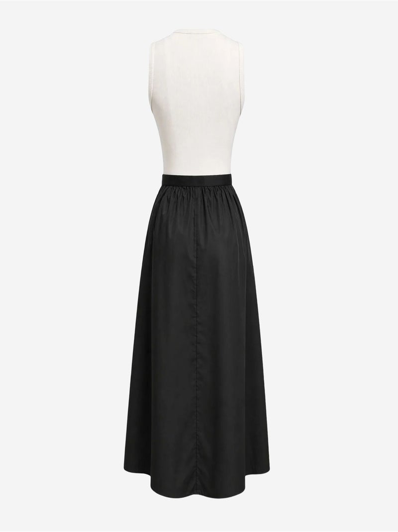 Vestido midi em linha a com cinto mixray Preto - Kiabi