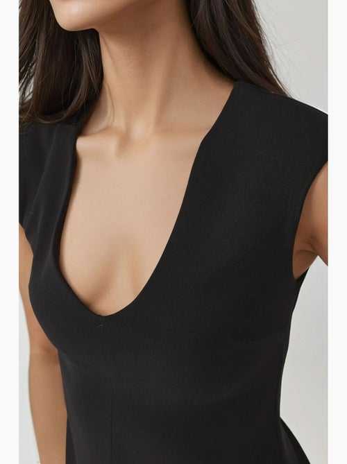 Vestido midi em linha a com decote em v busem - Kiabi