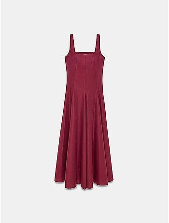 Vestido midi em linha a de algodão dilvin