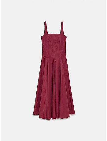 Vestido midi em linha a de algodão dilvin