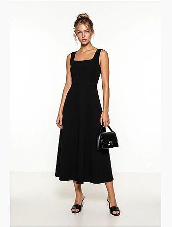 Vestido midi em linha a de popelina de algodão istanbul