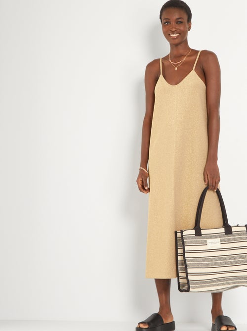 Vestido midi em malha de peluche - Kiabi