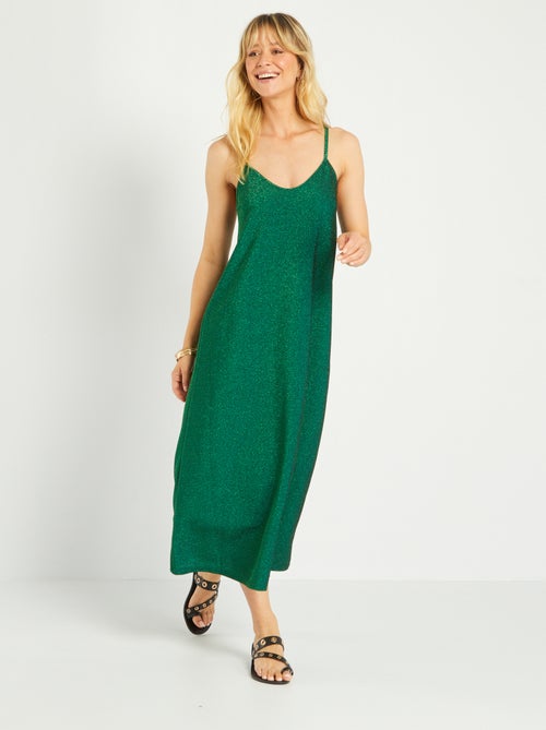 Vestido midi em malha de peluche - Kiabi