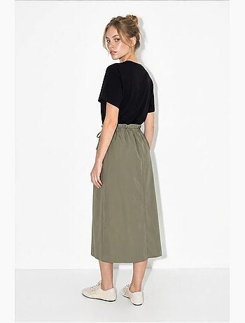 Vestido midi em mistura de algodão lucci