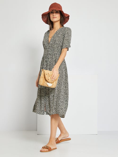 Vestido midi em viscose - Kiabi