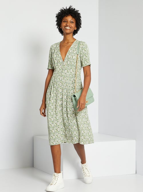 Vestido midi em viscose - Kiabi