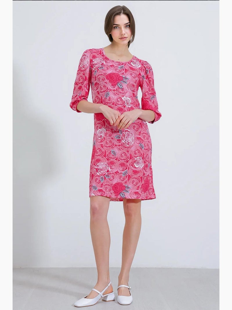Vestido midi estampado com rosas sálvia bdart Rosa velho - Kiabi