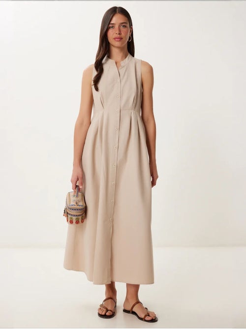 Vestido midi evasé sem mangas com gola mandarim istanbul - Kiabi Vestido midi evasé sem mangas com gola mandarim istanbul - Kiabi