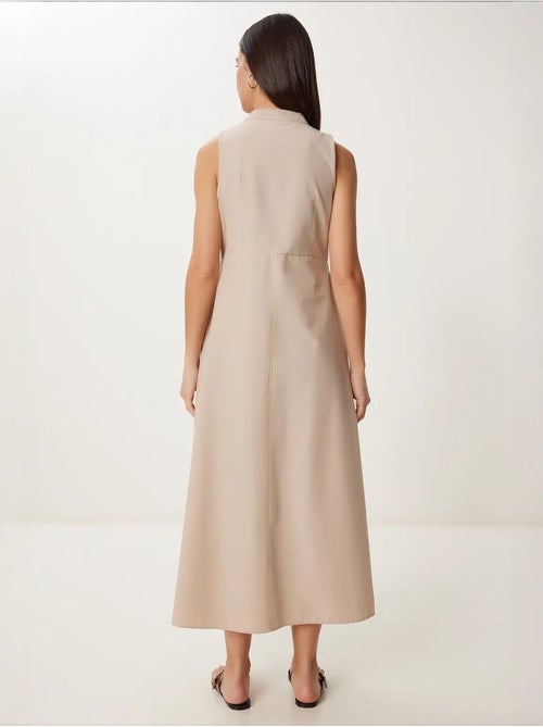 Vestido midi evasé sem mangas com gola mandarim istanbul - Kiabi Vestido midi evasé sem mangas com gola mandarim istanbul - Kiabi