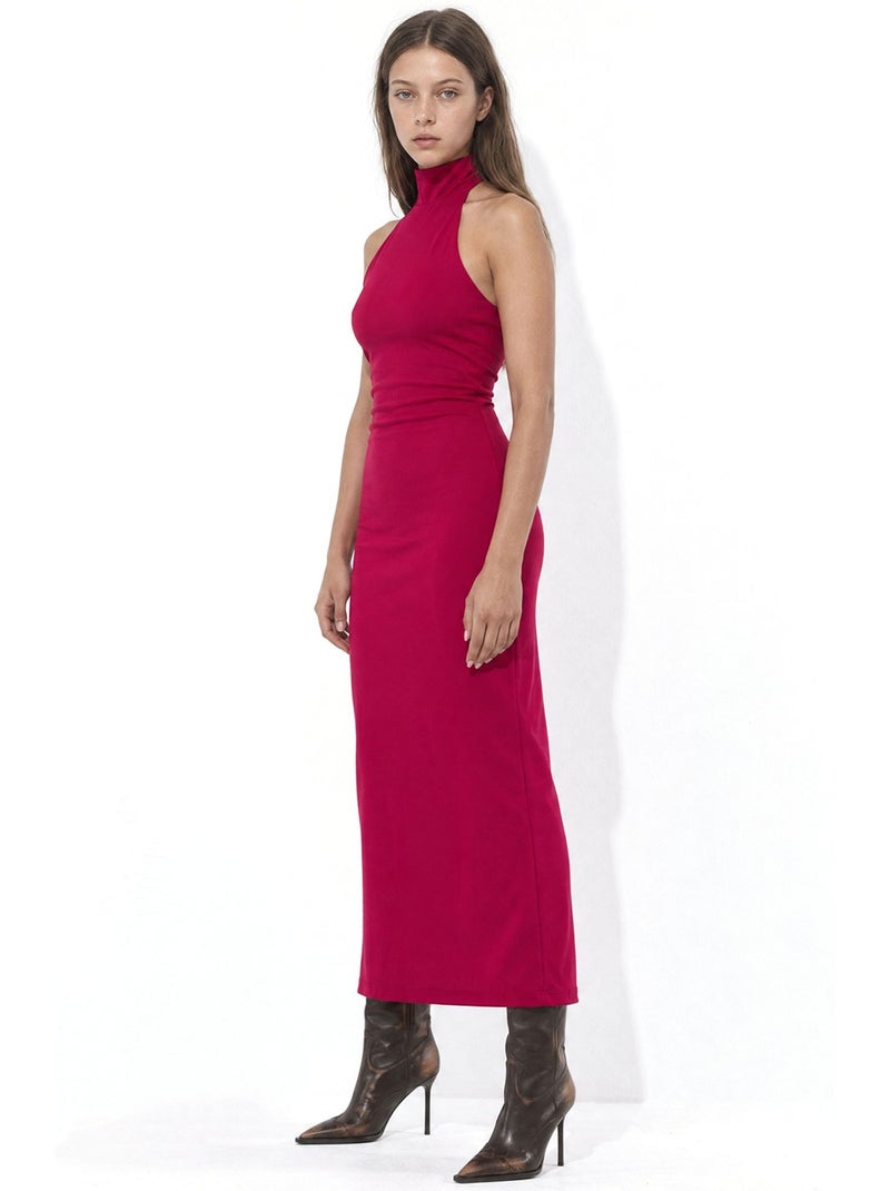 Vestido midi feminino busem Vermelho bordô - Kiabi